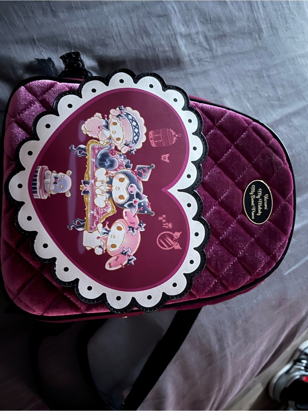 Her Universe Purple Quilted Heart-Front Backpack with Pink Accents